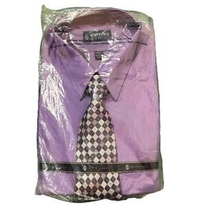 Stafford Dress Shirt And Matching Tie Size XL 17-17 1/2 34/35